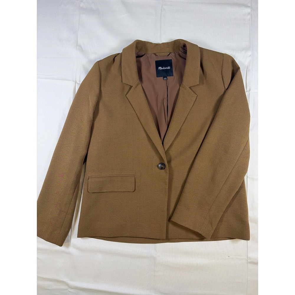 Madewell Dorset Blazer Brown Tobacco Single Button Jacket NL234 Womens Large